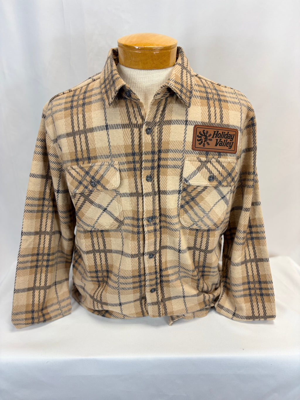 Knit Fleece Button Down Brown-4