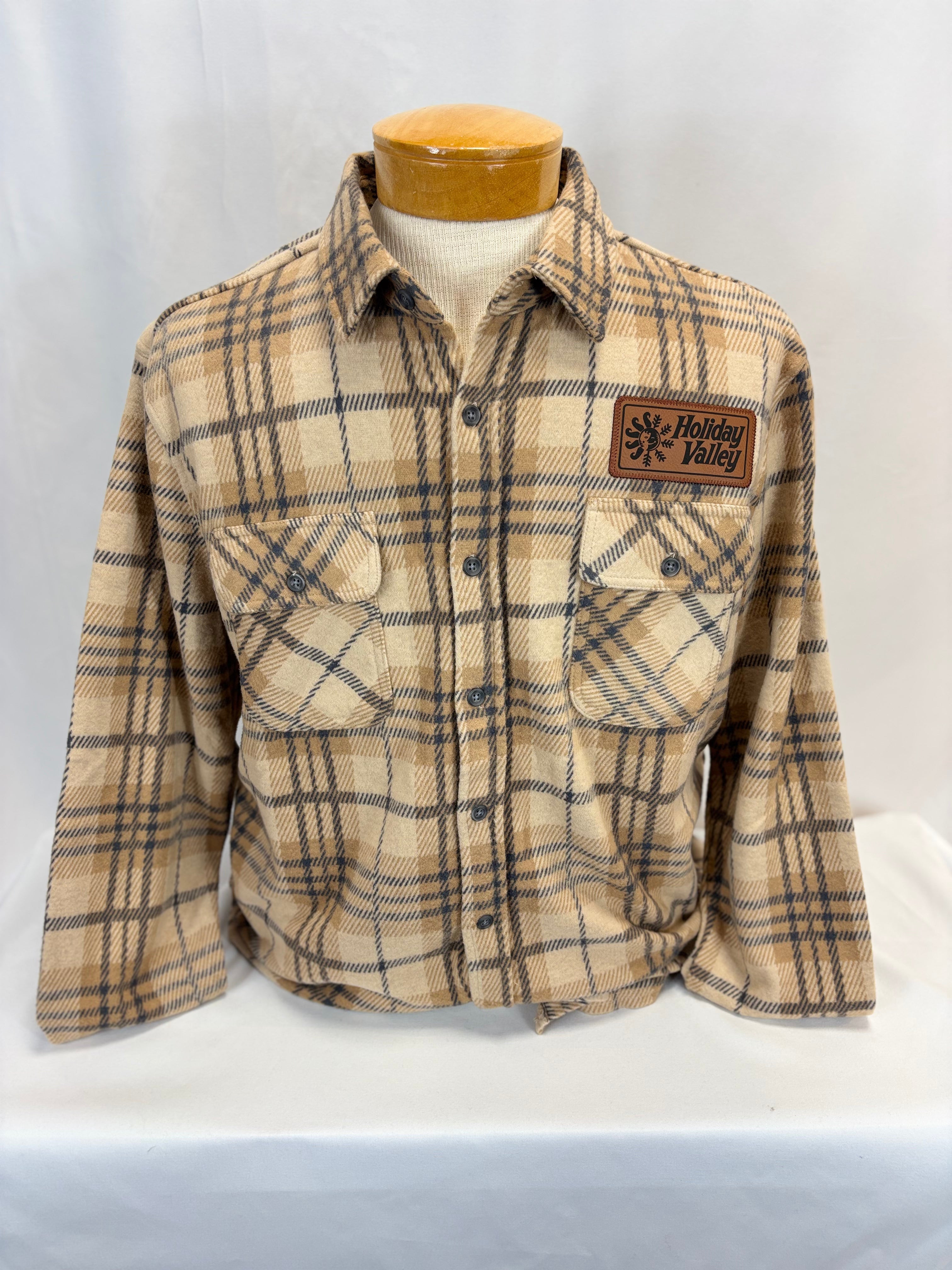 Knit Fleece Button Down Brown-4