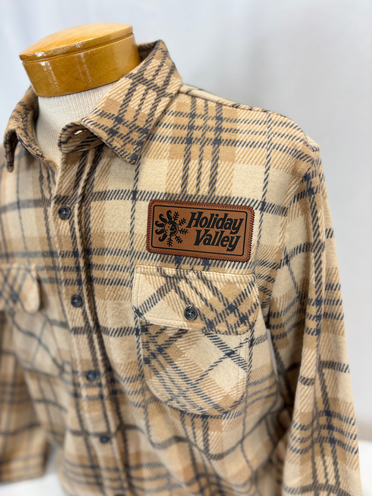 Knit Fleece Button Down Brown-2