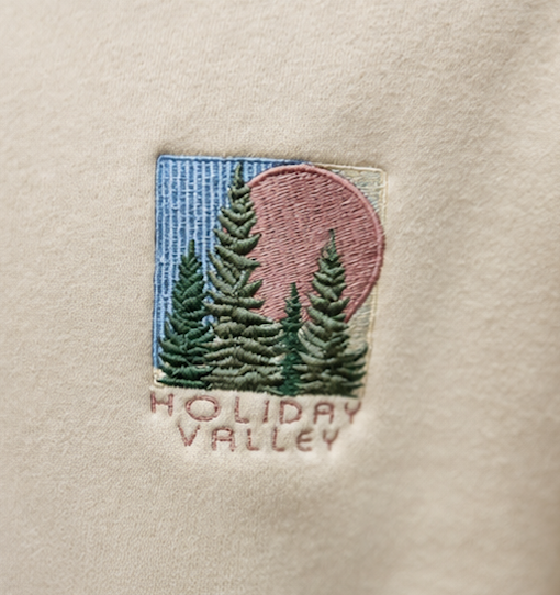 Cream Embroidered Quarter Zip